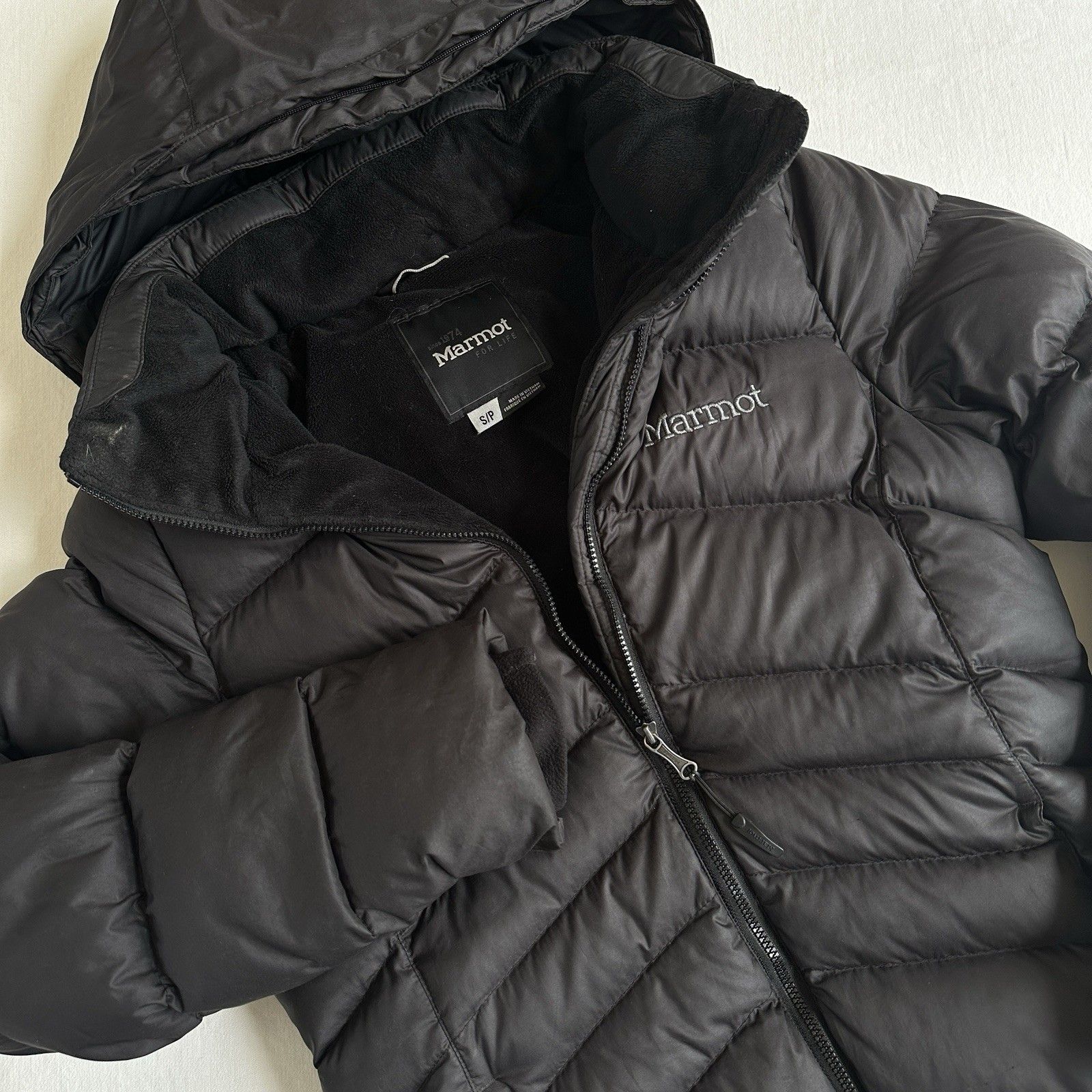 Marmot Montreaux Full Length 700 Fill Down Black Puffer Coat Small M78090
